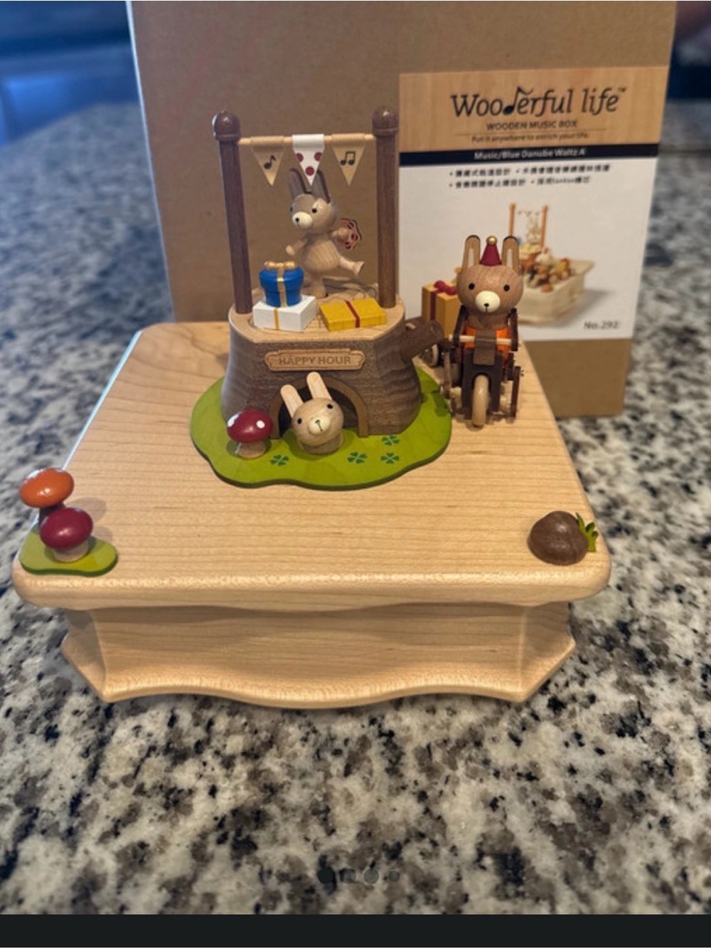 Authentic wooderful life Wooden Music Box - Natural & Green